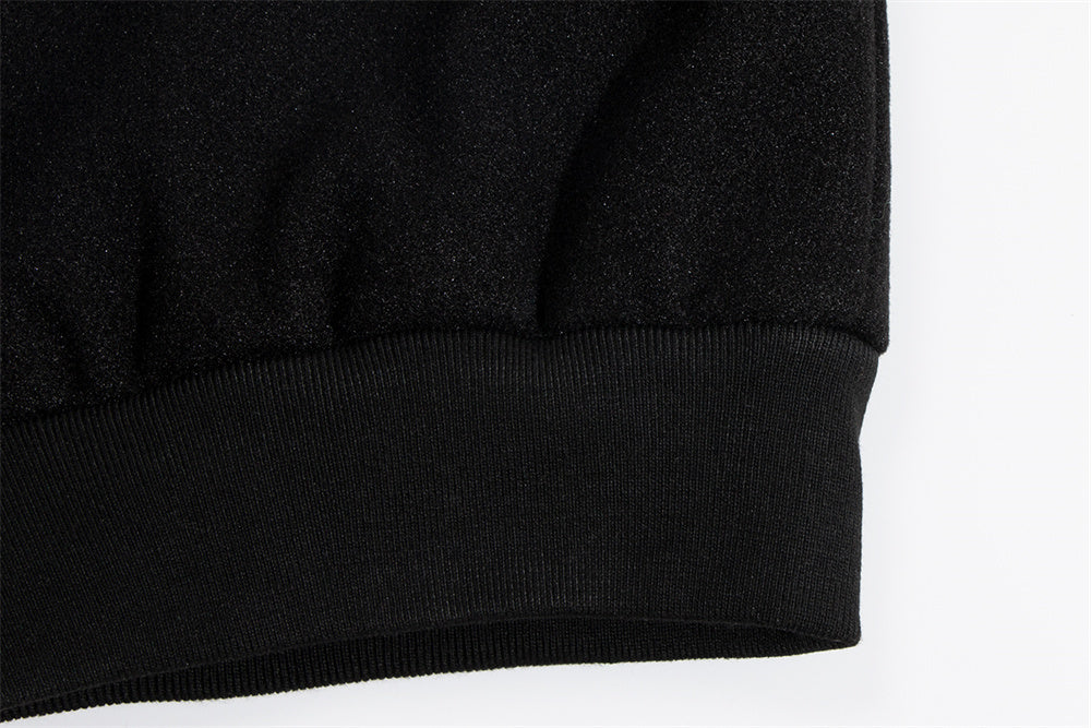 InfernoStitch Flame Embroidered Streetwear Varsity Jacket