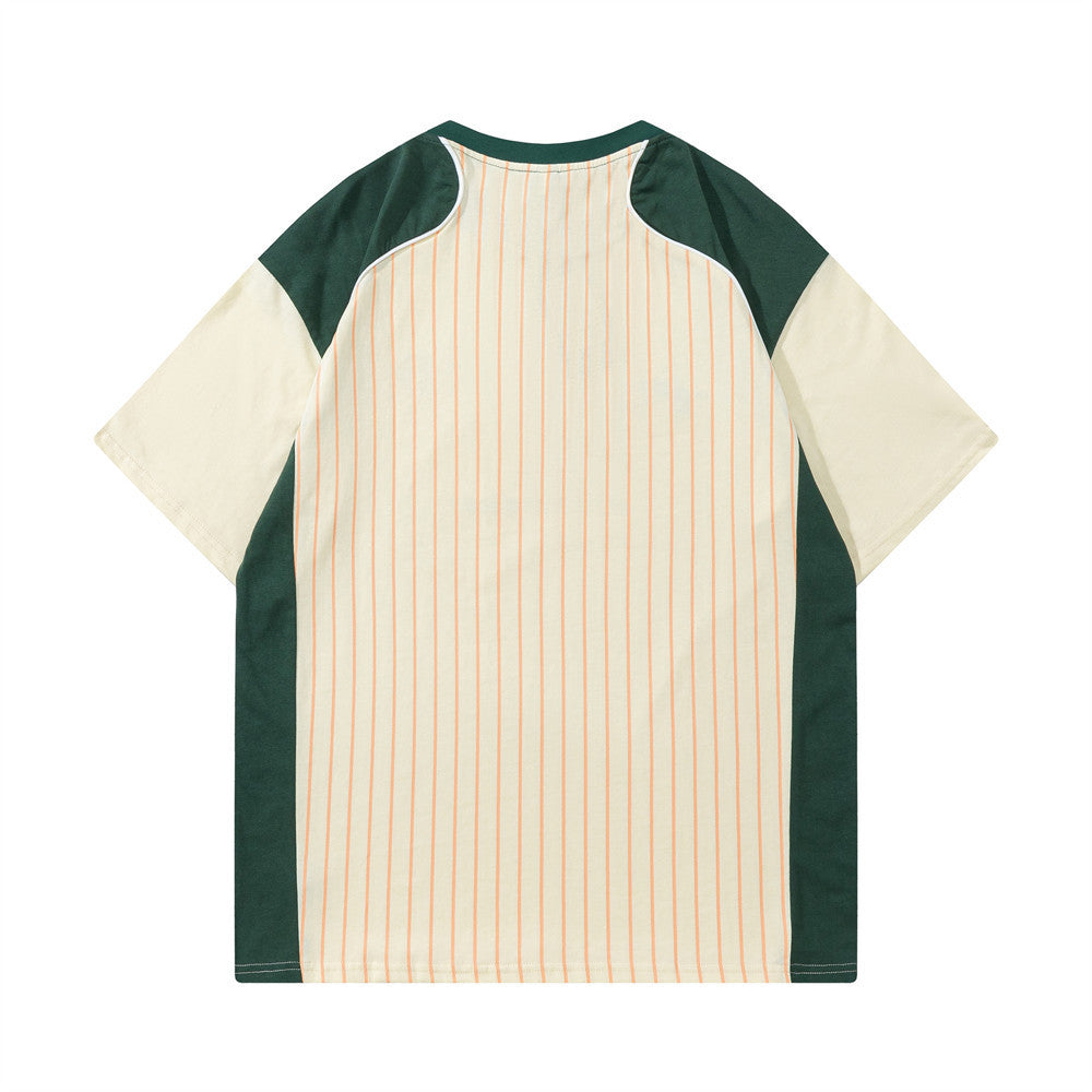 Patchwork Striped Short Sleeve Tee