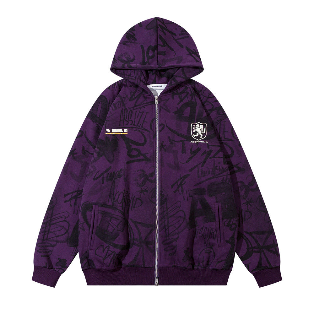 Men’s Graffiti Print Hoodie – Urban Street Edition