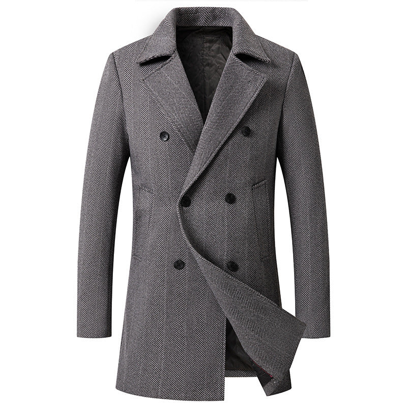 Men’s Check Wool Coat