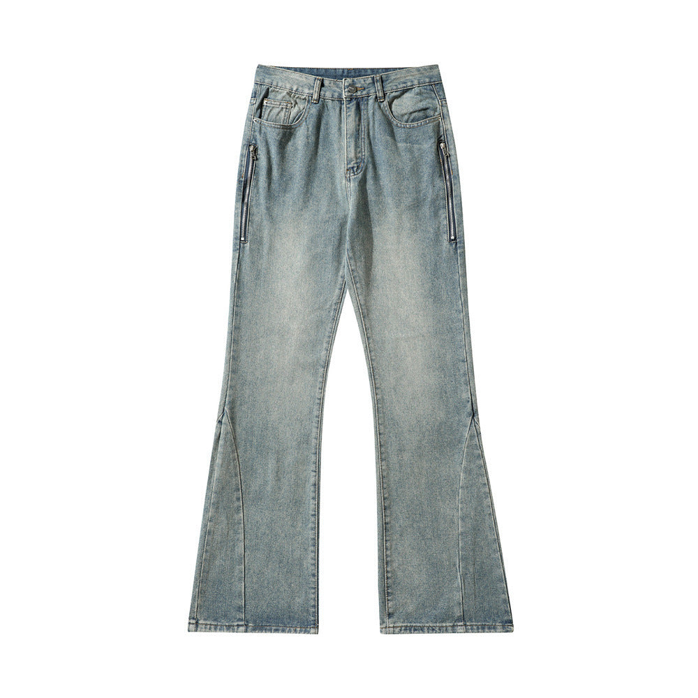 zipper detail pants men