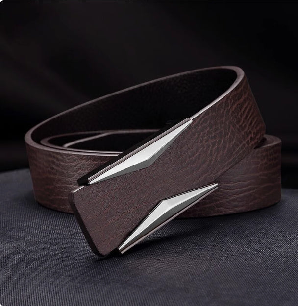Simple And Elegant Belt Men's Middle-aged Korean Style Smooth Buckle