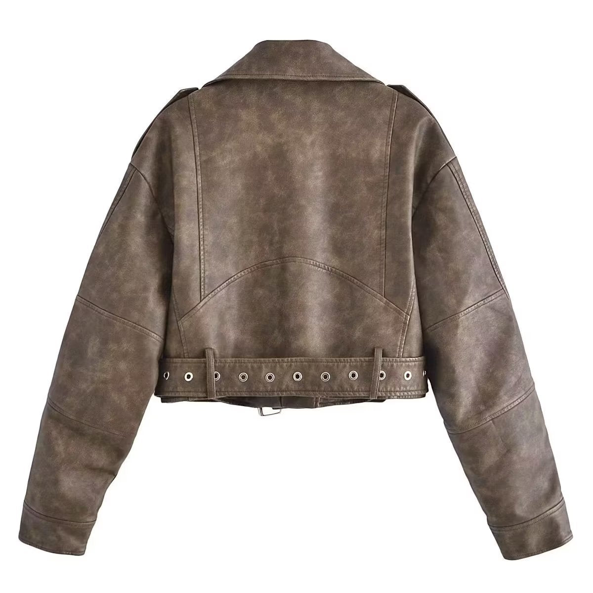 Women’s Gradient Washable PU Leather Jacket