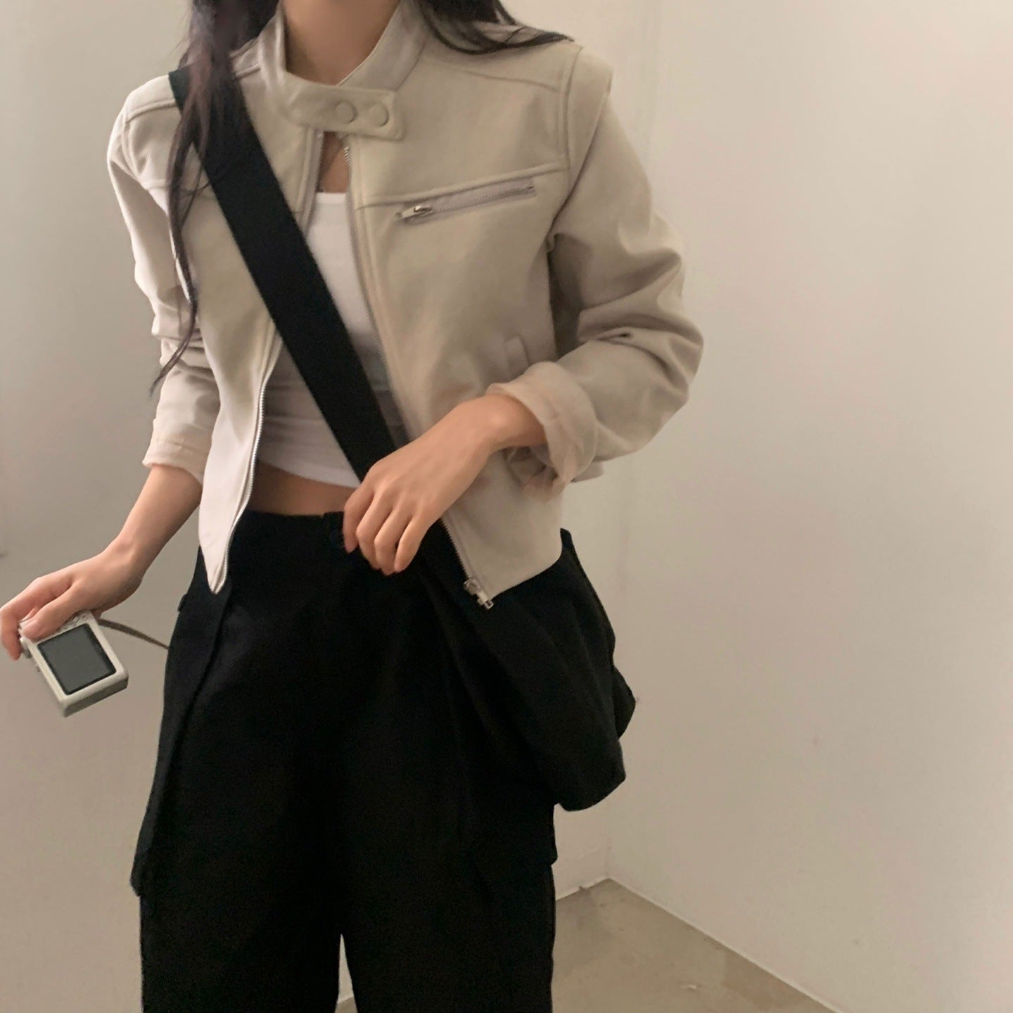 Suede Motorcycle Short Jacket