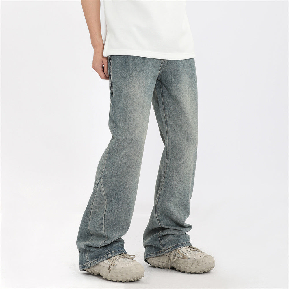 zipper detail pants men