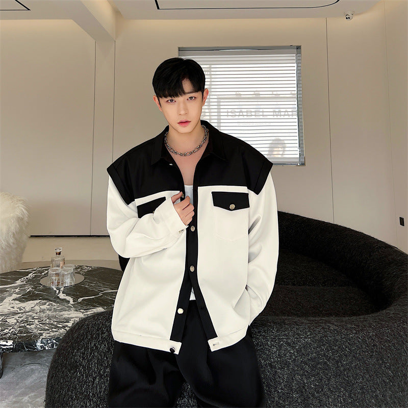 Contrast Casual Thin Sweater Coat