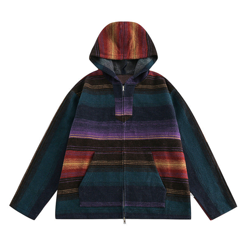Vintage Stripe Hoodie Jacket