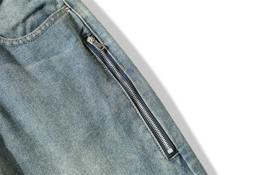 zipper detail pants men