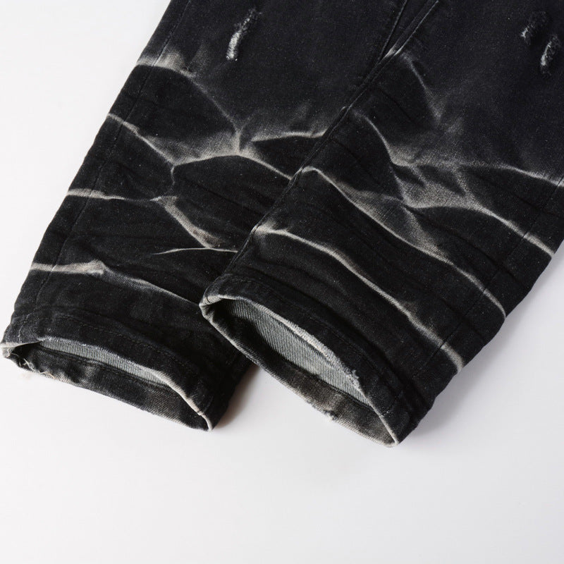 Leisure Washed & Distressed Button Jeans