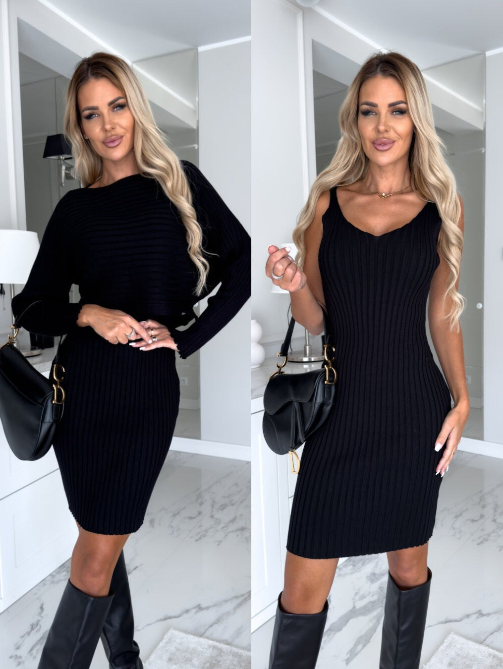 Striped Top & Suspender Skirt Set – Women