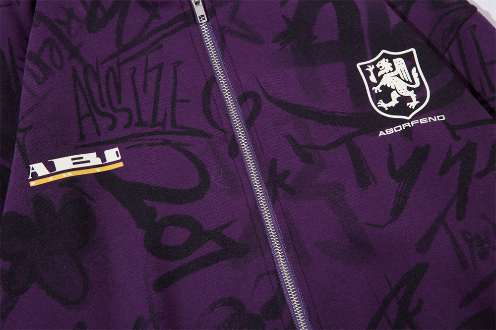 Men’s Graffiti Print Hoodie – Urban Street Edition