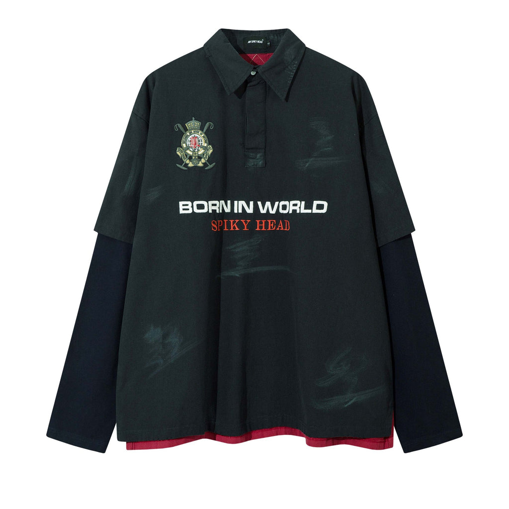 Heritage Color-Block Embroidered Lapel Jacket