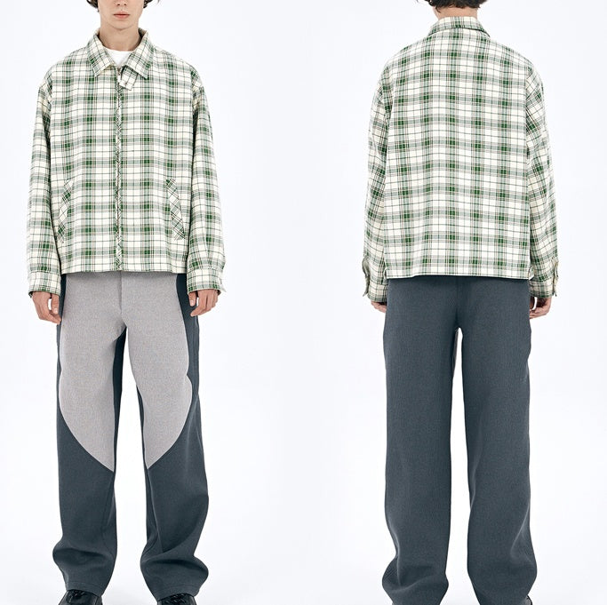 Original Design Jacket Green Plaid Fabric