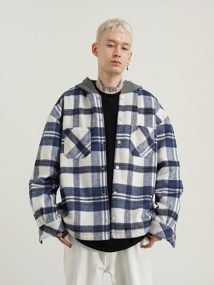 Loose-Fit Hooded Plush Coat