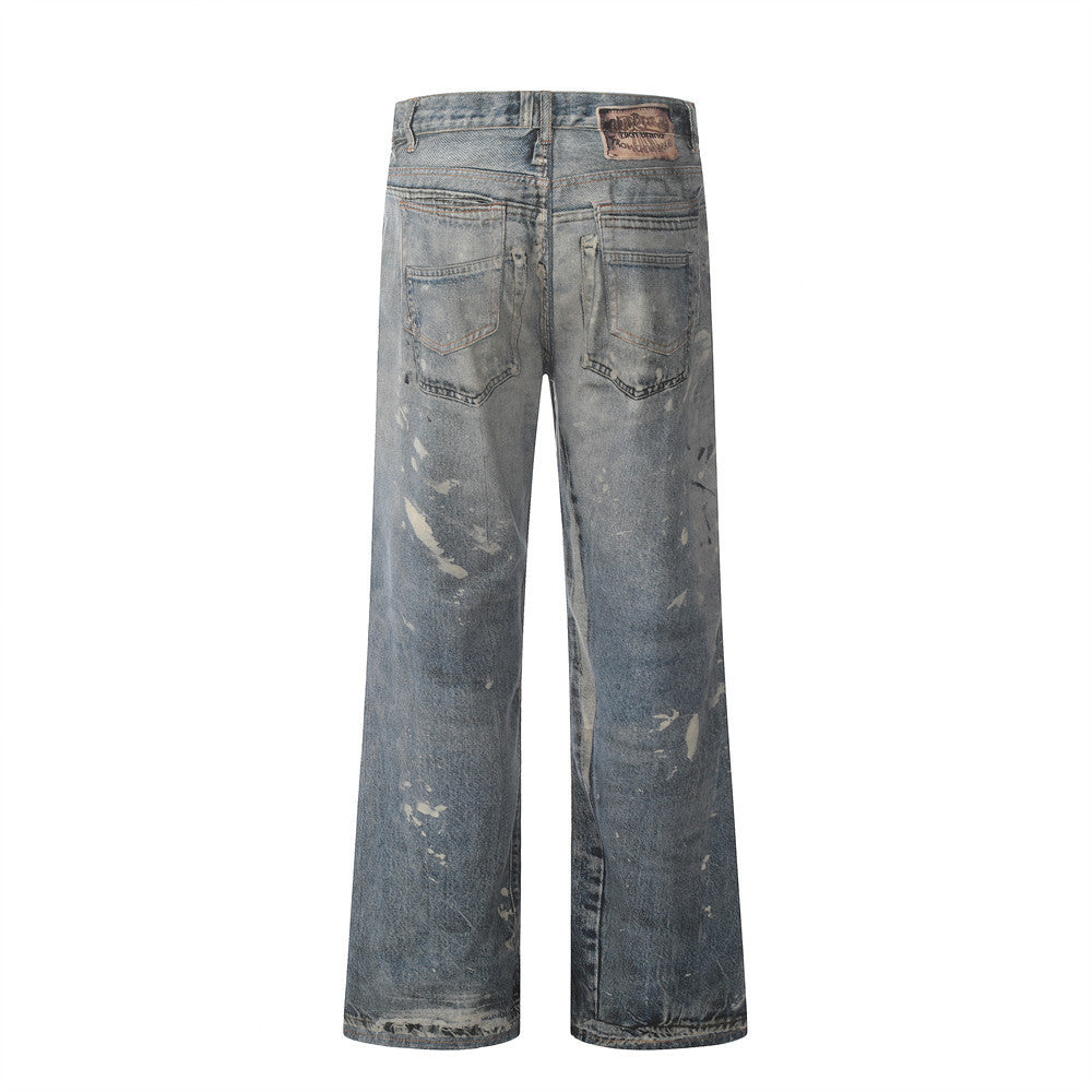 InkFlux Artistic Splash-Paint Men’s Denim Jeans
