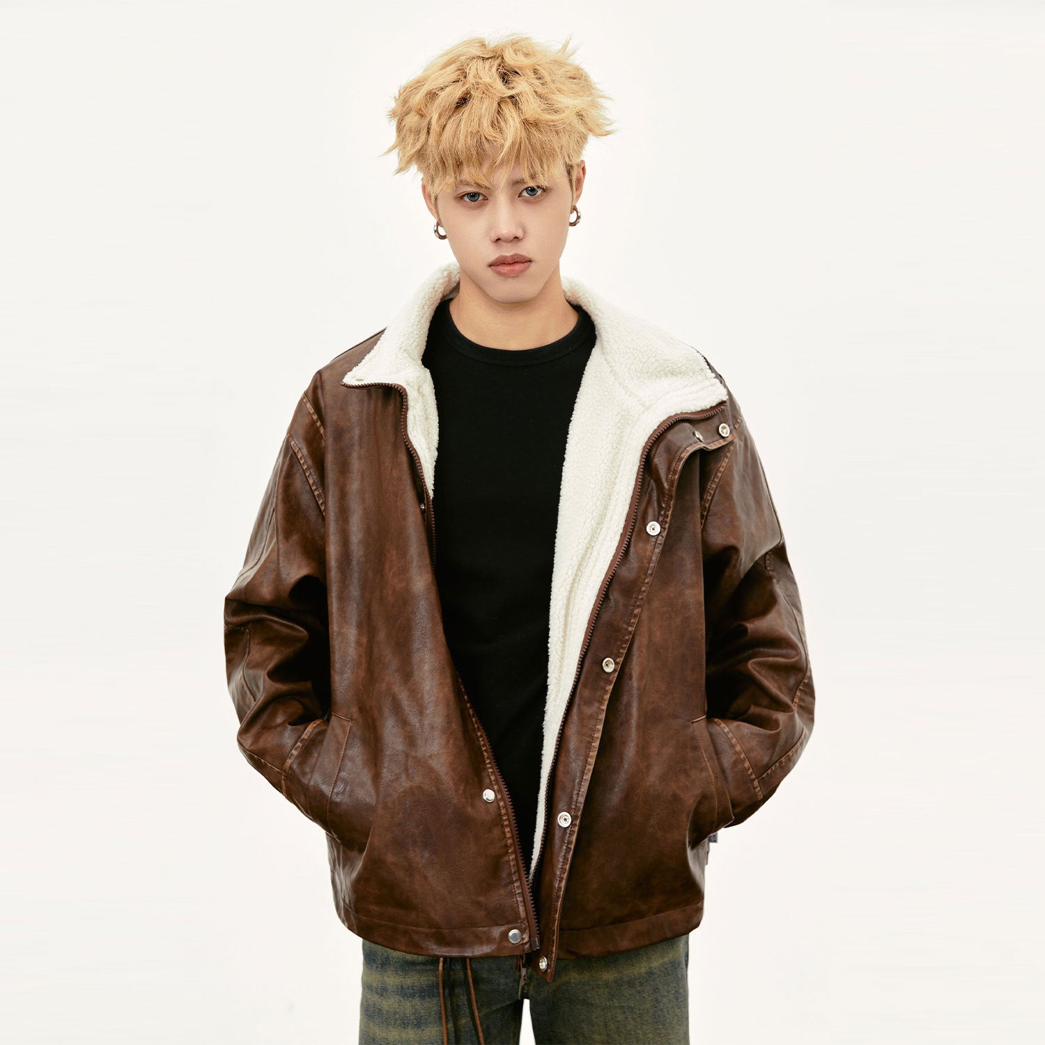 NordVantage Retro Thickened Winter Leather Coat