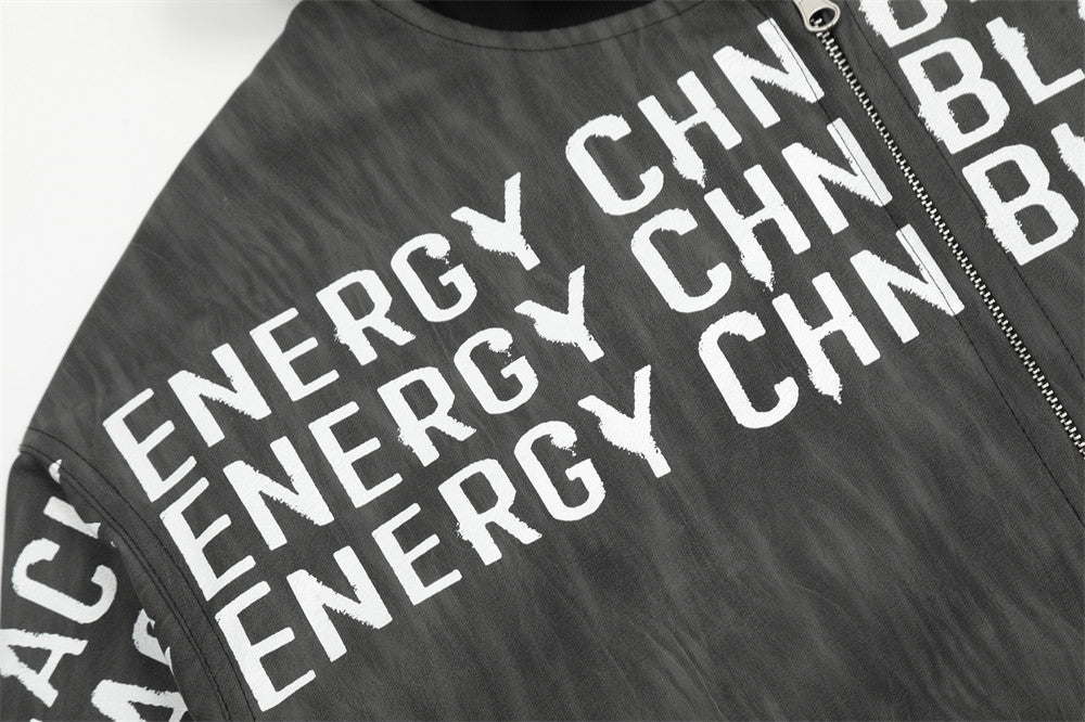 American Letter Signature PU Leather Jacket