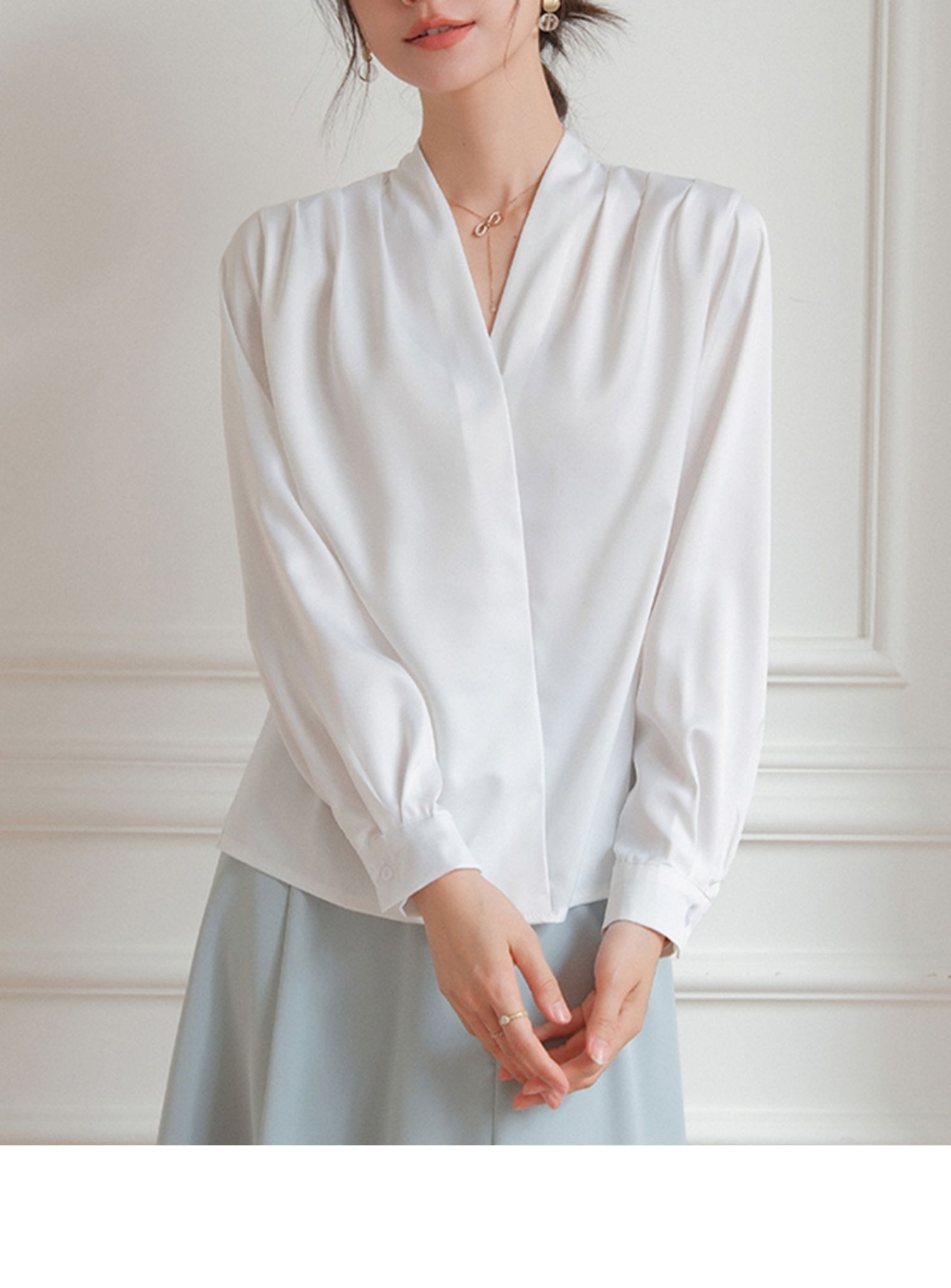Satin V-Neck Elegance Shirt