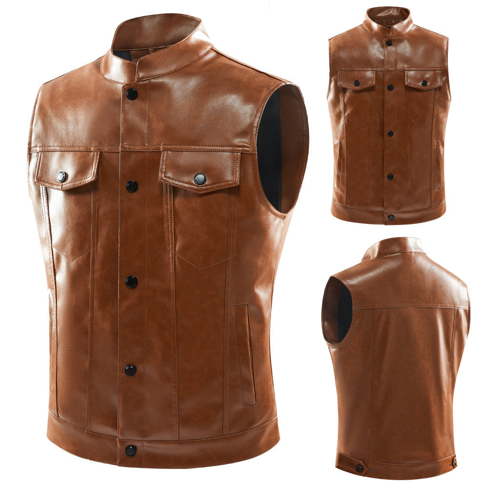 Men’s Multi-Pocket Tactical Stand-Collar Vest