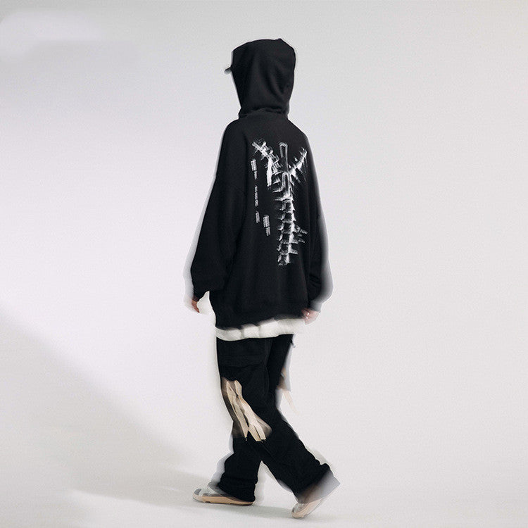 UrbanVibe Bone-Zip Oversized Casual Sweater