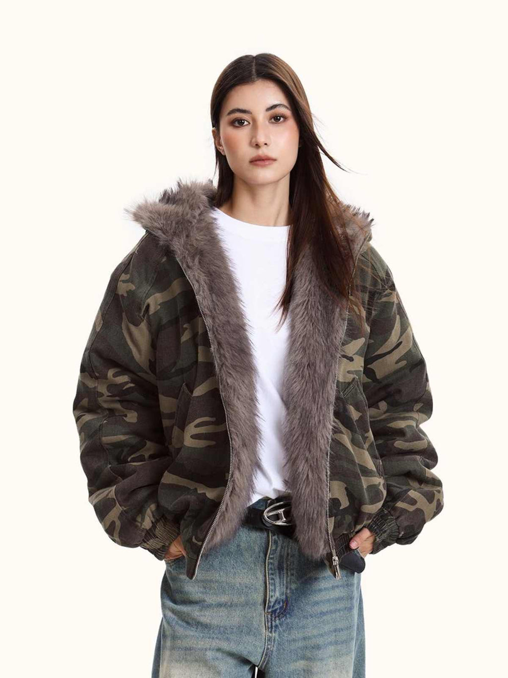 Hooded Camouflage Jacket