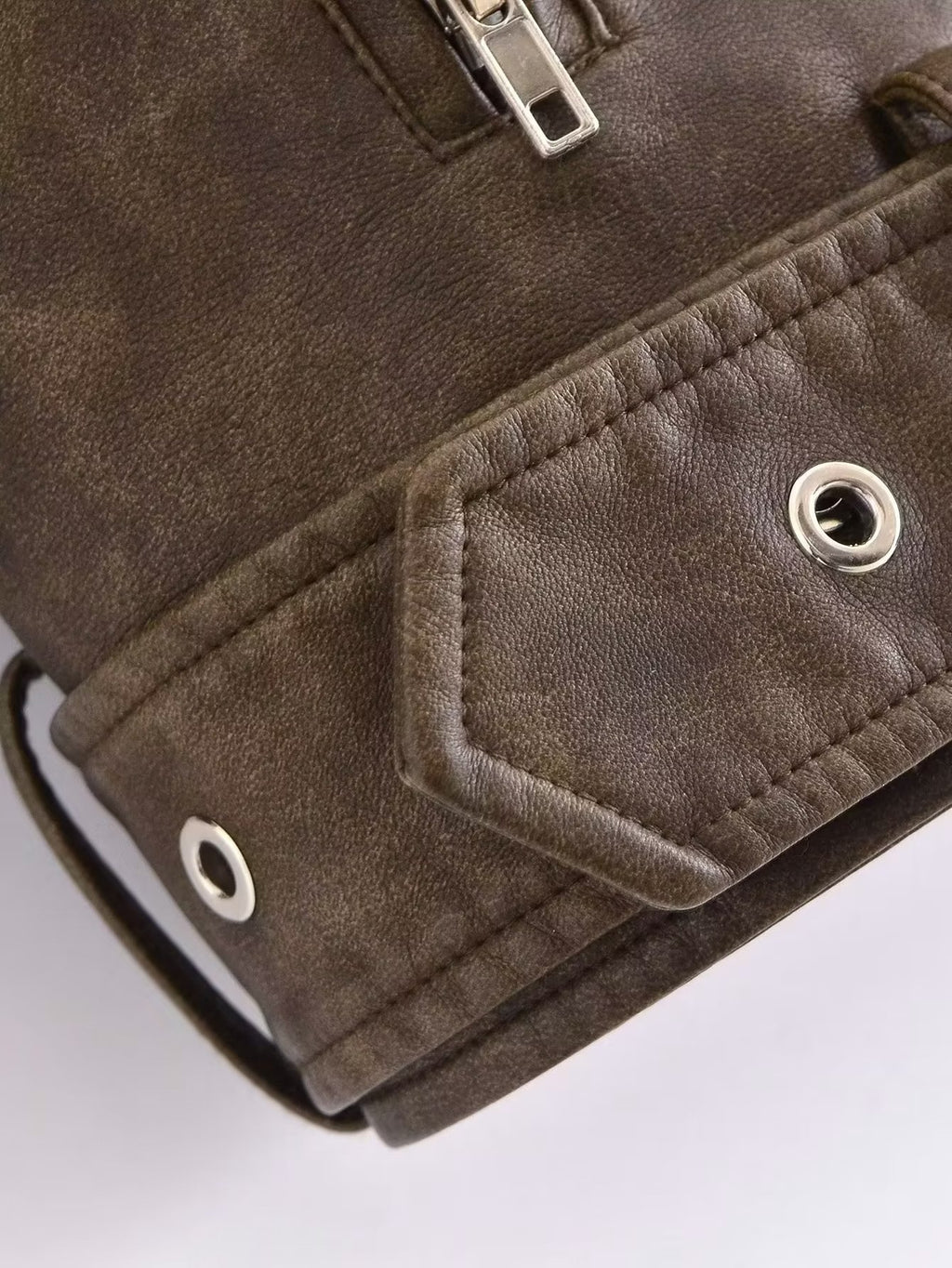 Women’s Gradient Washable PU Leather Jacket