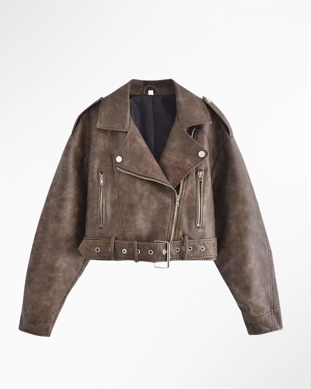 Women’s Gradient Washable PU Leather Jacket